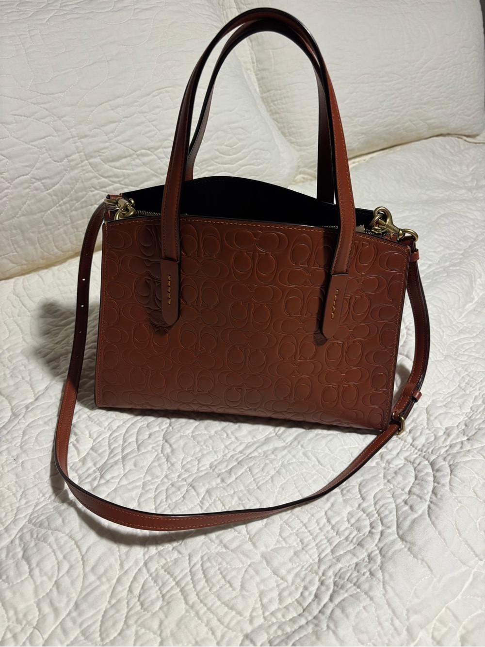 Coach Charlie Carryall 28 In Signature Leather